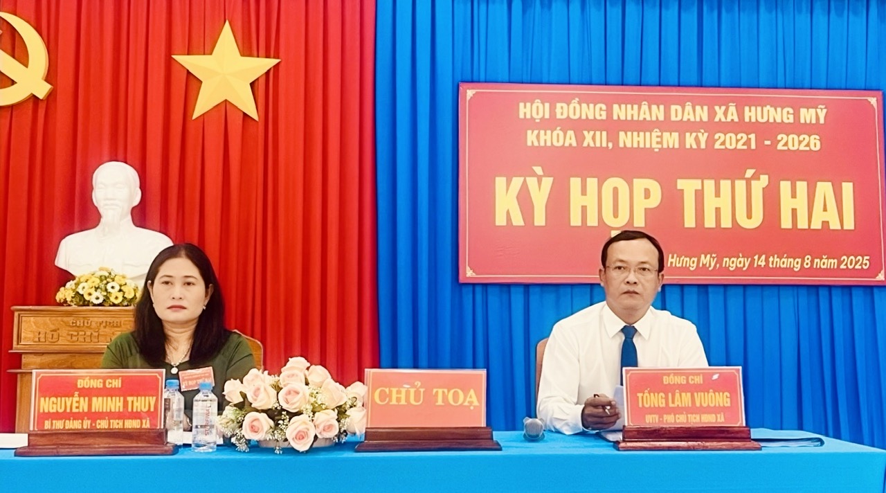 Hội đồng nhân dân xã Hưng Mỹ- tỉnh Vĩnh Long tổ chức kỳ họp thứ hai (thường lệ giữa năm 2025)