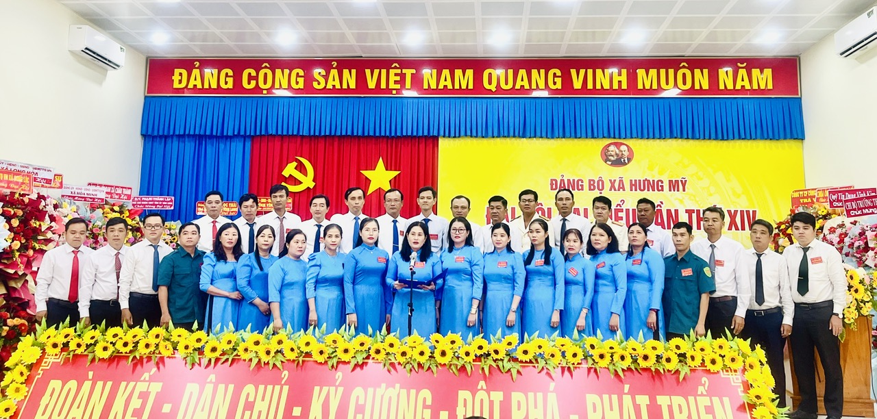 Đại hội đại biểu Đảng bộ xã Hưng Mỹ lần thứ XIV, nhiệm kỳ 2025-2030: Đoàn kết- Dân chủ- Kỷ cương- Đổi mới- Phát triển