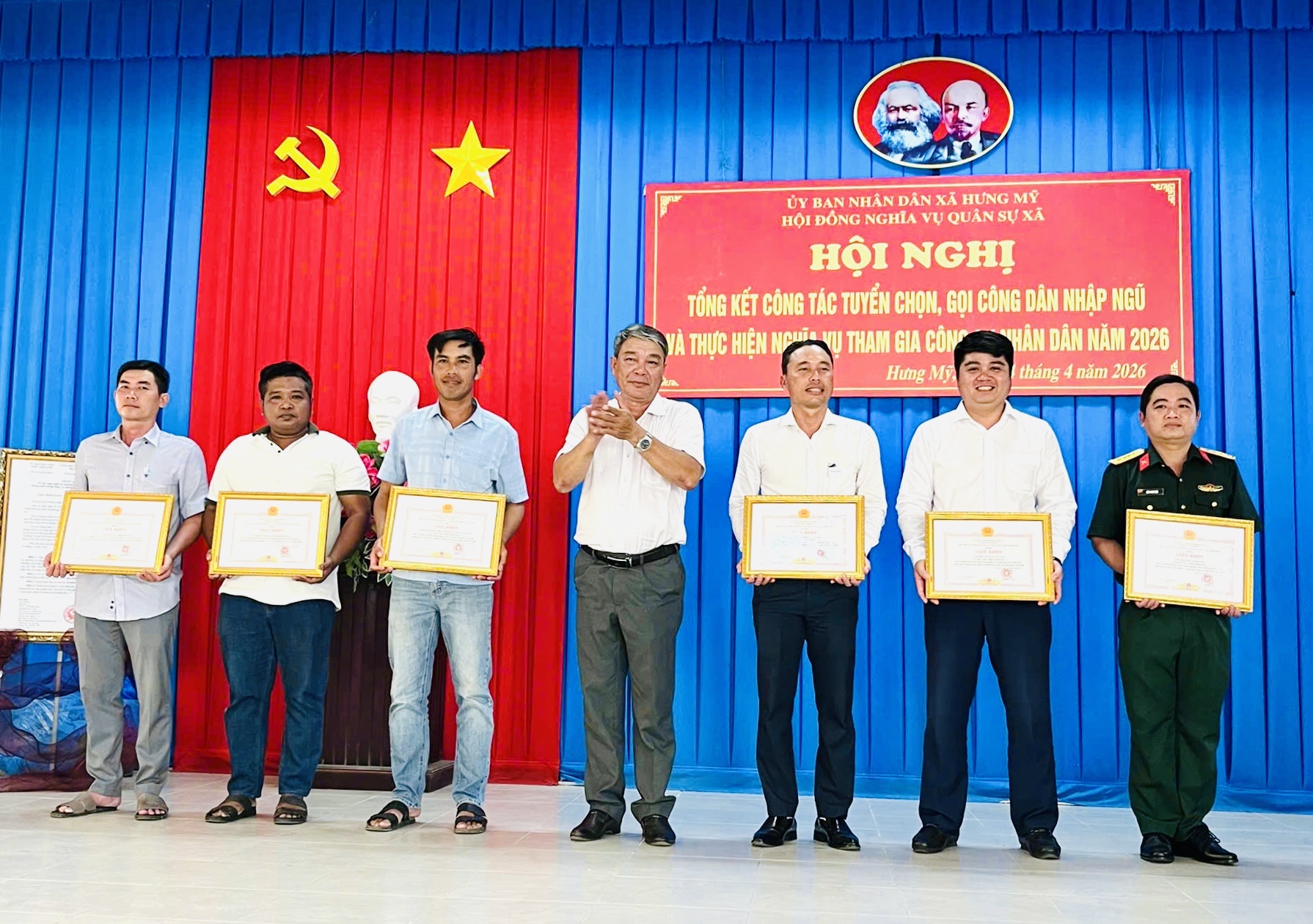 Xã Hưng Mỹ tổng kết công tác tuyển chọn, gọi công dân nhập ngũ năm 2026