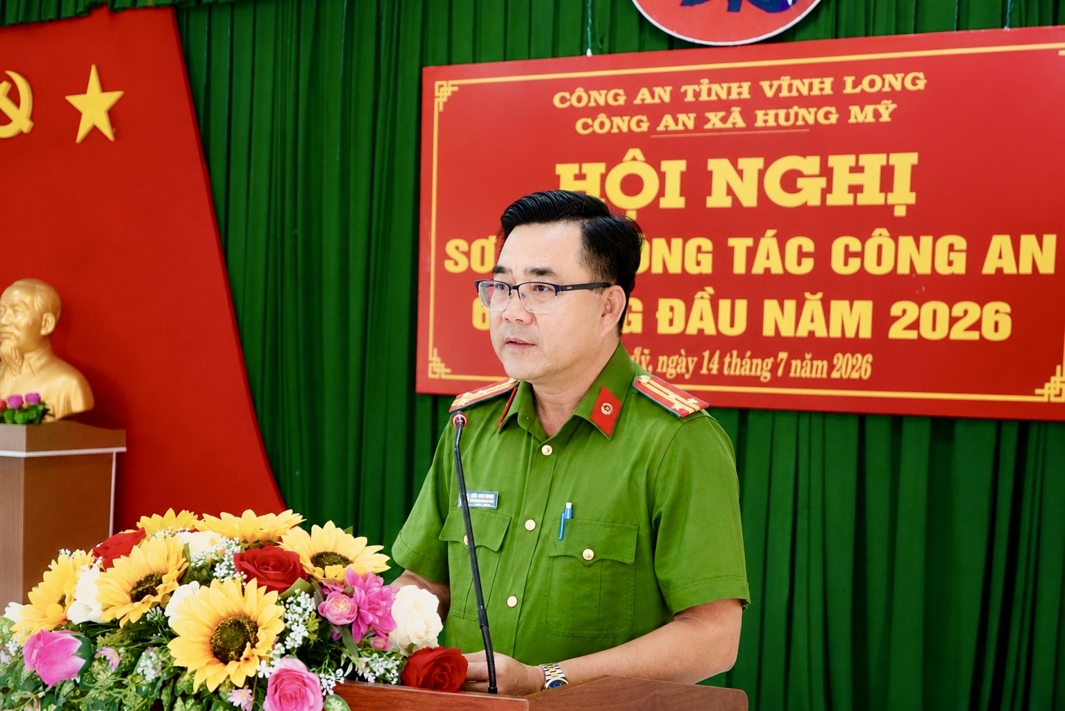 Công an xã Hưng Mỹ sơ kết công tác 6 tháng đầu năm 2026, triển khai quyết liệt nhiệm vụ bảo đảm an ninh, trật tự 6 tháng cuối năm.