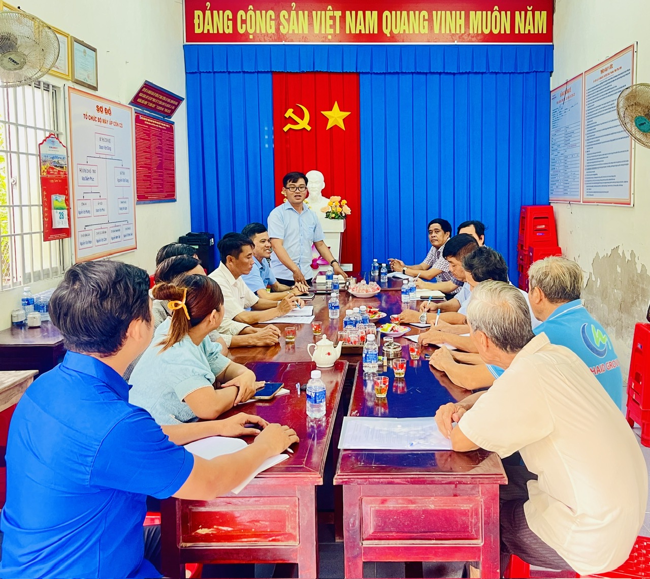 Đoàn công tác UBND xã Hưng Mỹ khảo sát tình hình kinh tế- xã hội tại ấp Cồn Cò