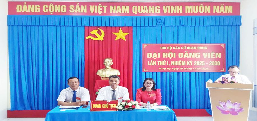Chi bộ Các cơ quan Đảng xã Hưng Mỹ tổ chức Đại hội đảng viên lần thứ I, nhiệm kỳ 2025 - 2030