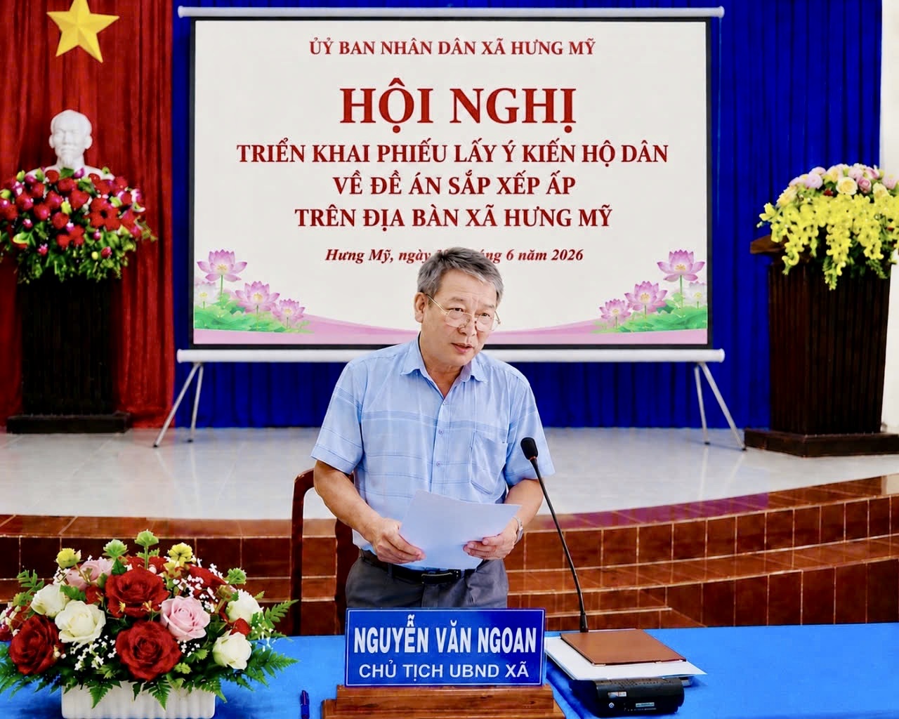 Xã Hưng Mỹ triển khai lấy ý kiến Nhân dân về Đề án sắp xếp ấp
